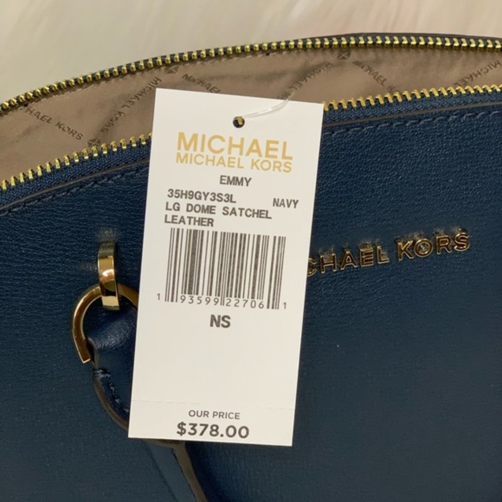 ❤️Michael Kors LG Emmy Dome Satchel Navy - Picture 6 of 8